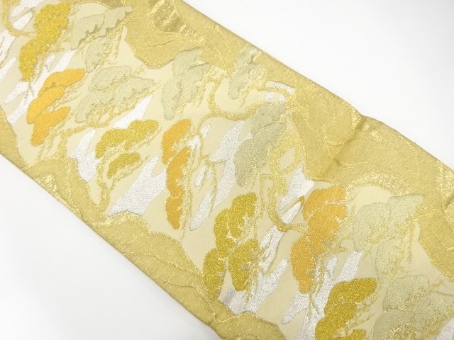 JAPANESE KIMONO / ANTIQUE FUKURO OBI / SILK / WOVEN PINE